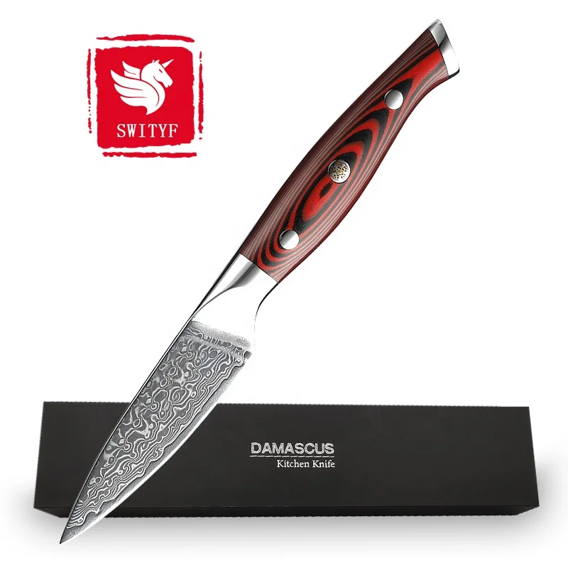 

DTYT Yangjiang 3 Inch Paring Knife for Peeling Integrated Damascus Stainless Steel Paring Knife