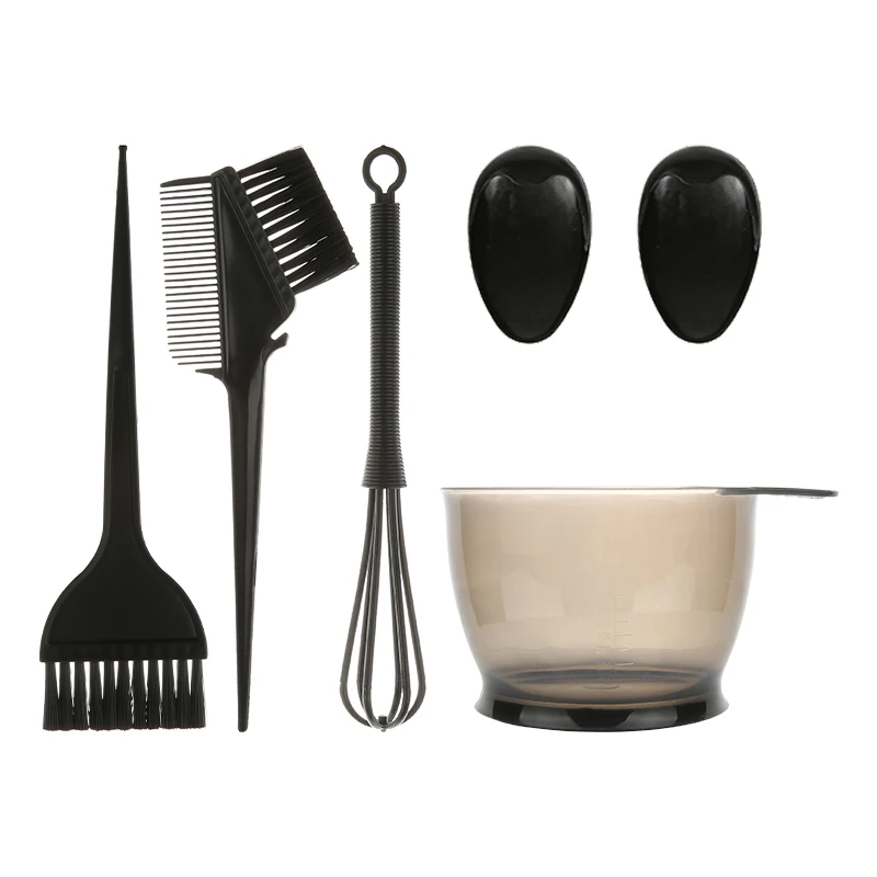 

Salon hair dye brush pick dye comb agitator ear bowl 5 piece hair dye kit