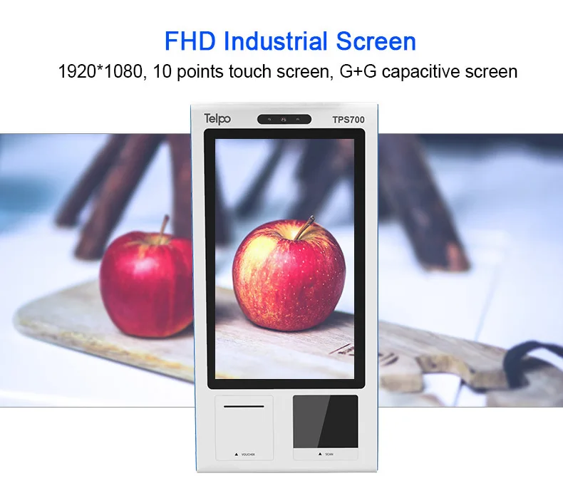 TPS700 touch 21.5 inch  screen  fast food ordering self service payment kiosk machine