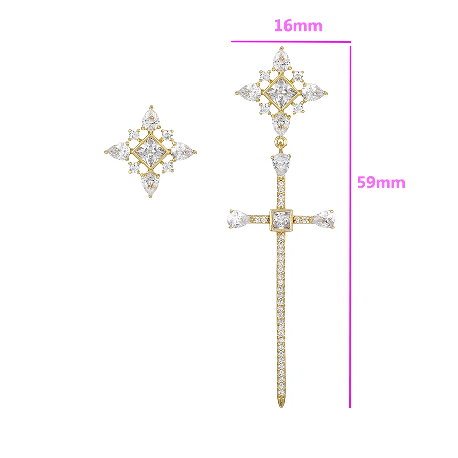 

E-02 Xuping wholesale fashion 14k gold color plated zircon stone designs women earrings, Rose gold color