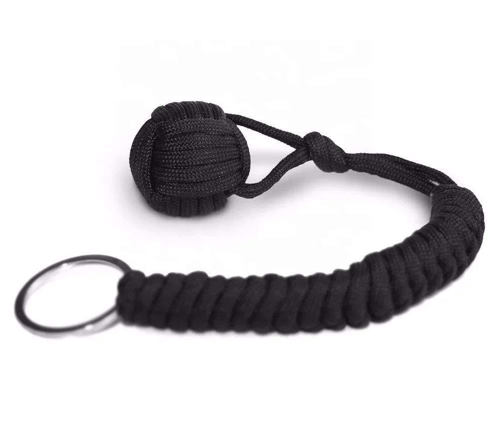 

Self Defense 550 Paracord Military Grade Coiled Cord Key Chains Paracord Monkey Fist, 270 colors