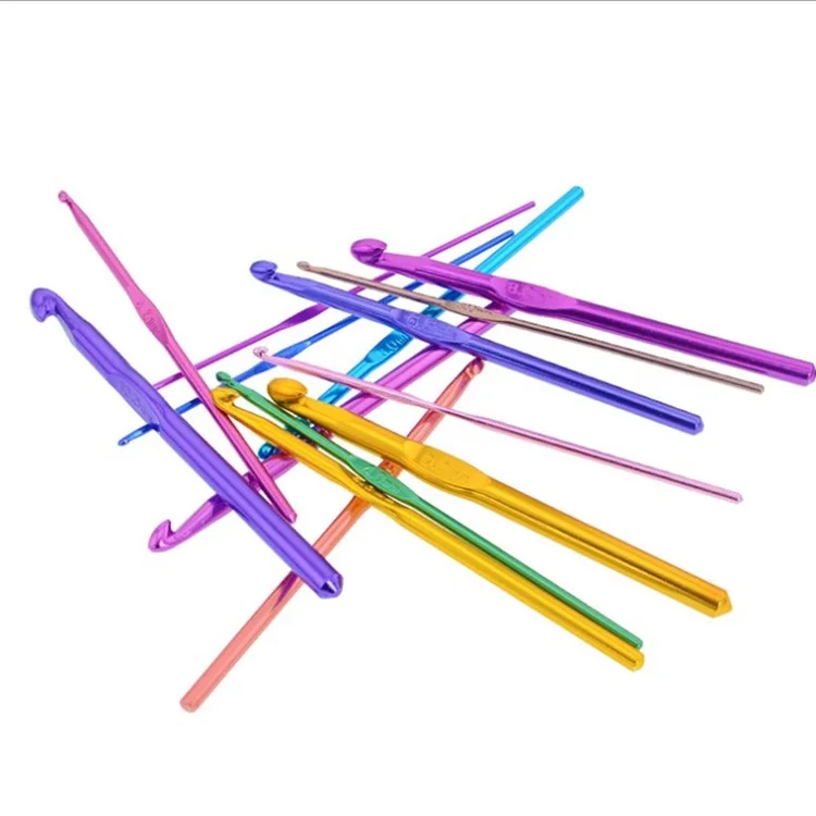 

Factory Sale 12Pcs/Set Colorful Aluminum Crochet Hook Knitting Needles for Weave Craft Hand Knitting, May vary to the stock