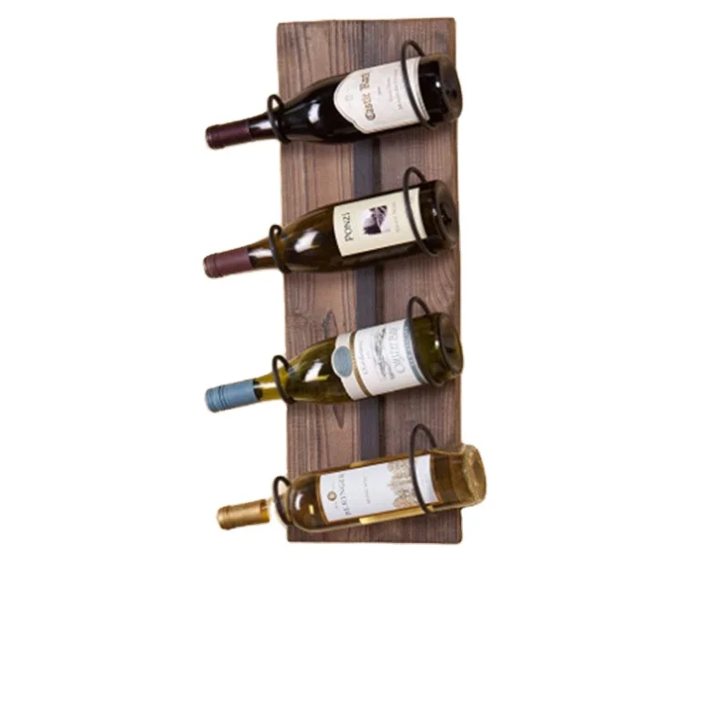 

European style wine rack wall hanging upside down retro goblet holder, Wood color