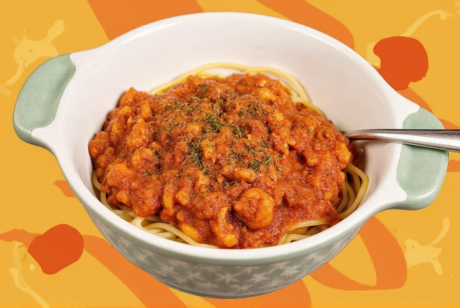 A steaming bowl of spaghetti sauce