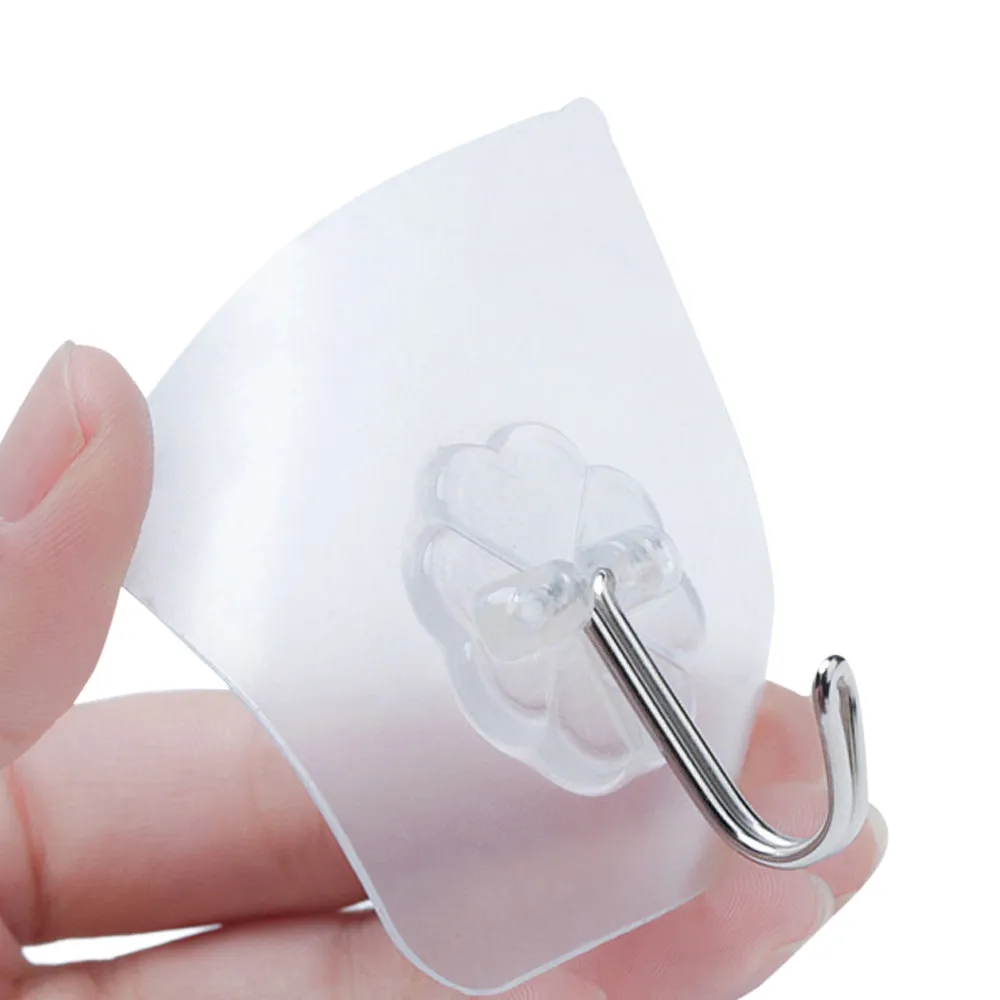 

High quality plastic wall hook clothes hat small tools hanging storage transparent adhesive hook, As same as picture