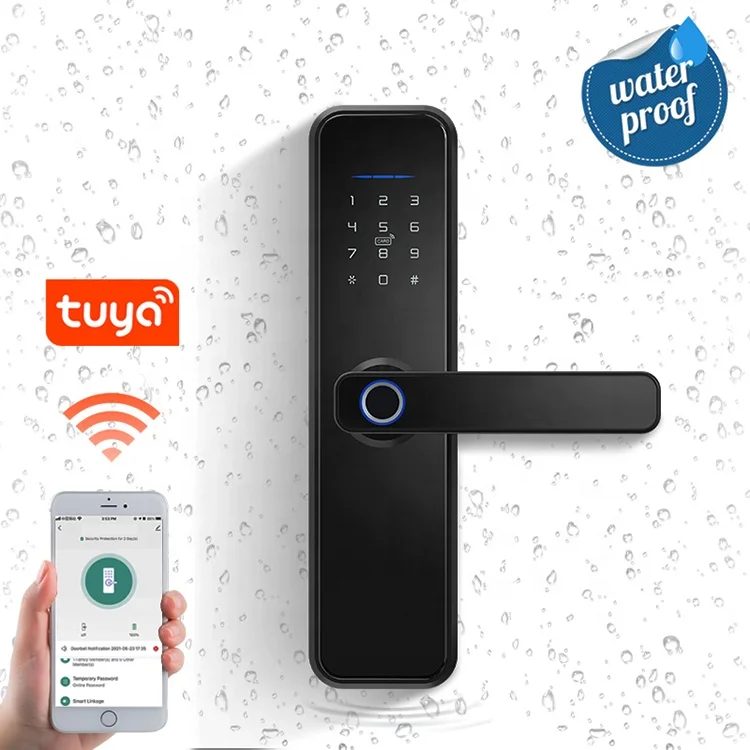 

Waterproof Smart lockWIFI APP Smart Door Lock Aluminum Fingerprint Inside Digital Handle Keyless Tuya Smart Lock