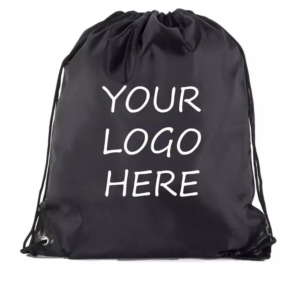 

ActEarlier Promotional Kids 420D Polyester Nylon Black Grey Blue Custom Drawstring Bag Drawstring Backpack, Black, grey, white, blue, red, yellow, green, brown, orange
