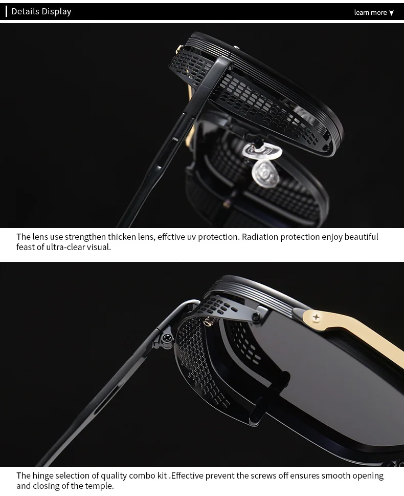 Luxury Brand Design Fashion Mach Six Eight Style Gradient Lens Sunglasses PUNK Men Vintage Brand Design Sun Glasses Oculos 115