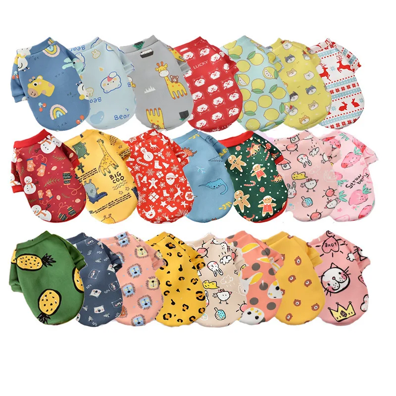 New Cartoon Dog Hoodies Cat Vest Pet Clothes for Small Dogs Cotton Shirt Puppy Coat Jacket Pet Clothing Cat Sweater Pet Pajamas