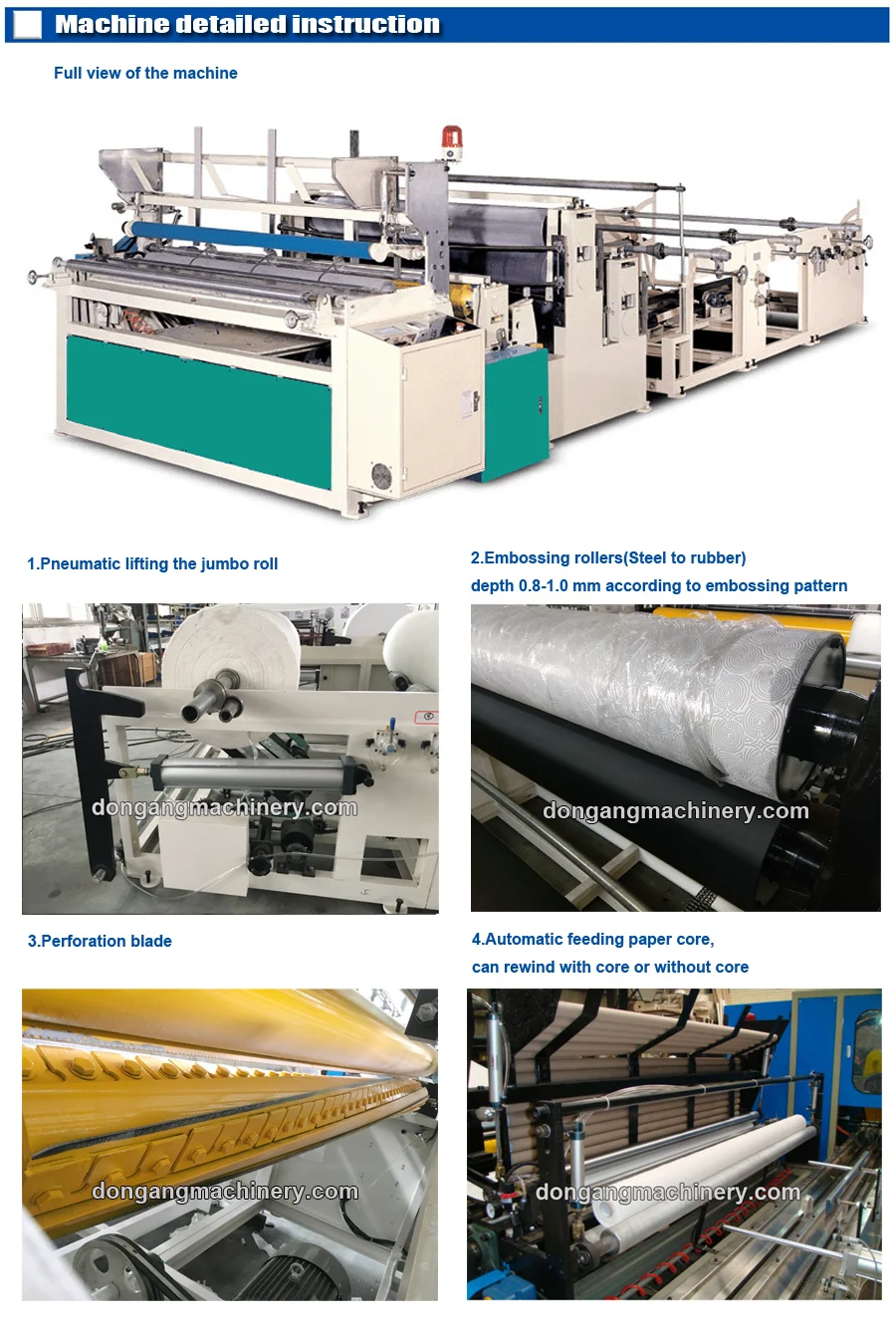 Full Automatic Completely Tissue Roll Toilet Paper Making Machine Price