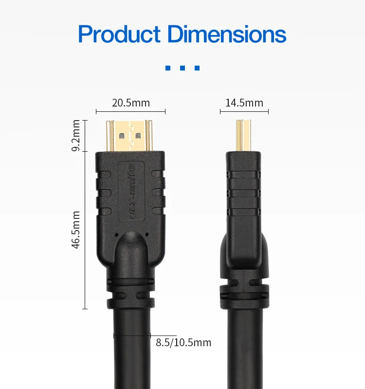 Ult-unite Black 4k 60hz 18gbps High Sp   eed Hdmi Cable 1m 1