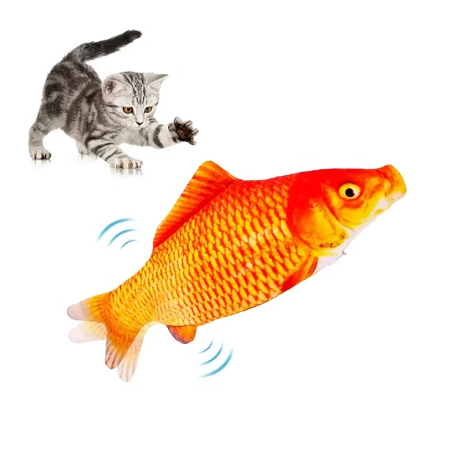 

hot selling catnip USB charging electric moving plush smart interactive cat fish toy