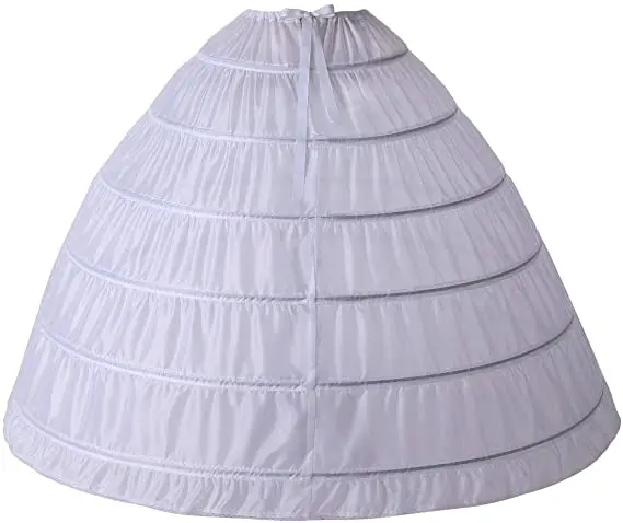 

Full A-line 6 Hoop Petticoat for Women Underskirt Slip Crinoline for Wedding Dresses, Pictures as below
