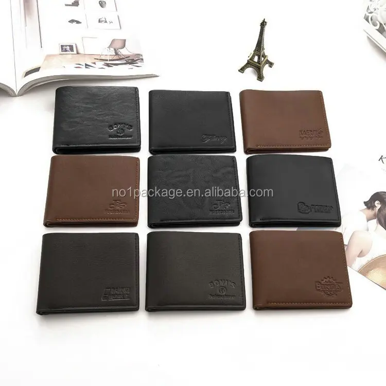 

0.54 Dollar TH062 Series Factory Fast Ship Wholesale Mix Logos Mix Colors PU wallets For Men