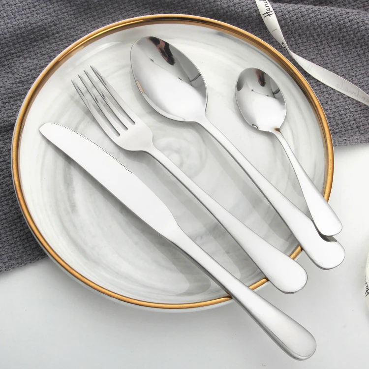 

2021 new product stainles steel flatware spoon fork set cutlery stainless steel knife, Gold/silver/rose gold/black/colorufl