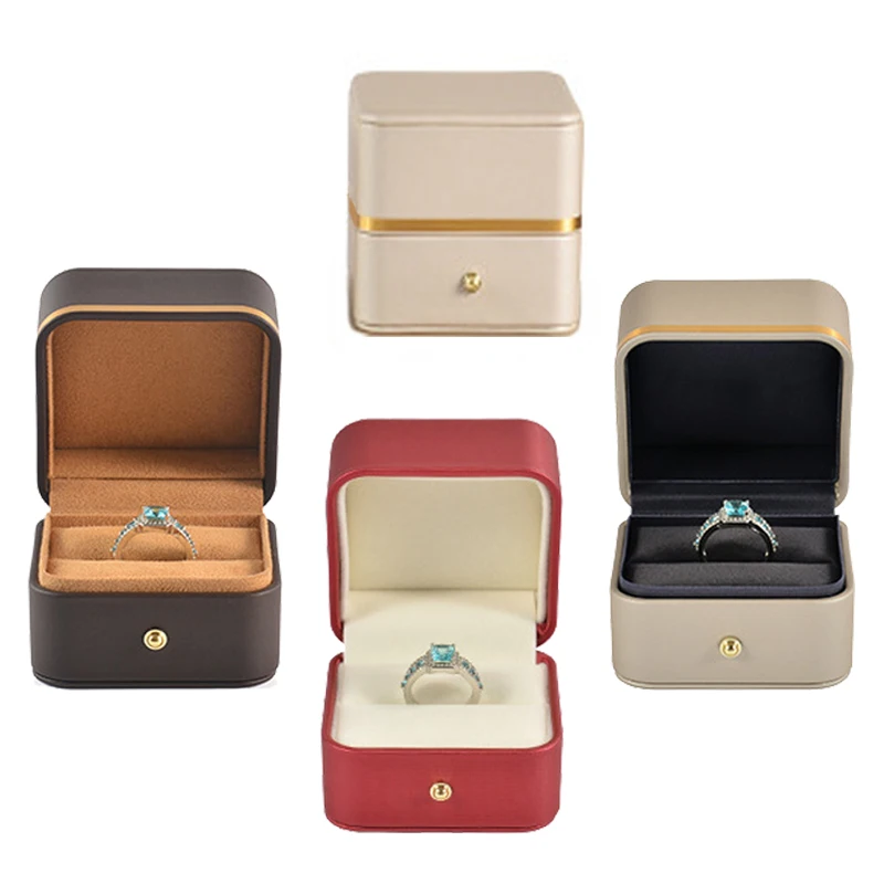 

Wholesale luxury ring jewelry box fashion wedding ring box, Red,gold,green,blue,brown,white,pantone as well as cmyk