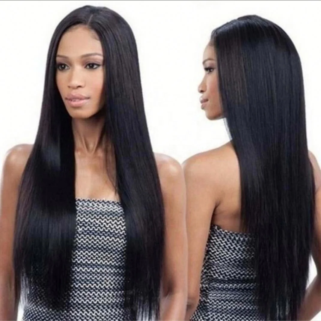 

Women's Split Straight Hair Wig Long Casual Fashion, Black