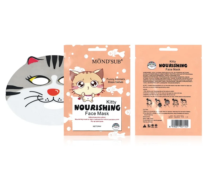 

Mond'sub Kitty nourishing mascarillas facial skin care mask sheet print animal facial mask with oem