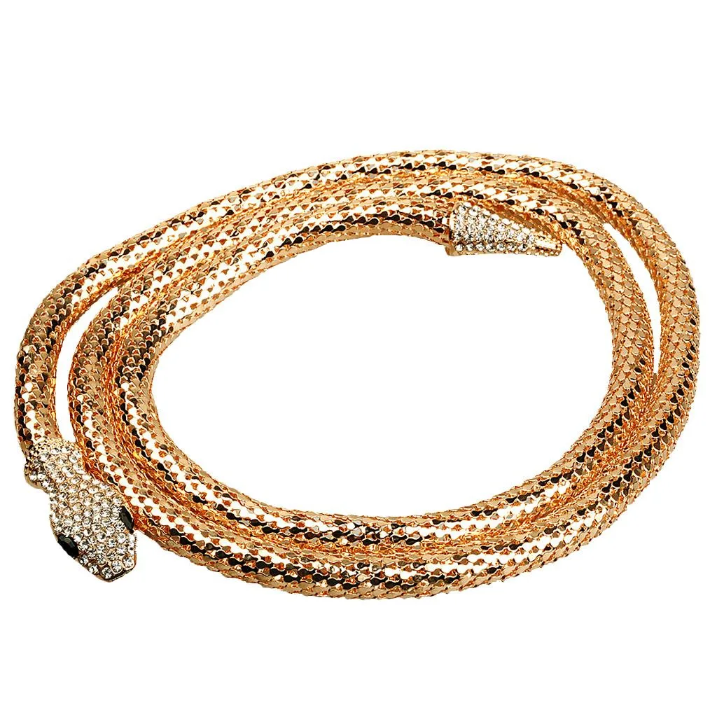 

Wholesale of fashionable and exaggerated diamond inlaid snake chain necklaces in Europe and America