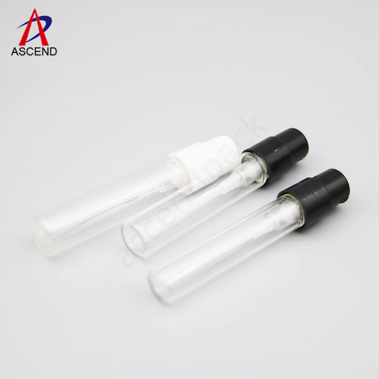 
hot sale pocket mini 1.5ml 2ml 2.5ml sample vial with spray empty glass refillable test perfume spray vial bottle 