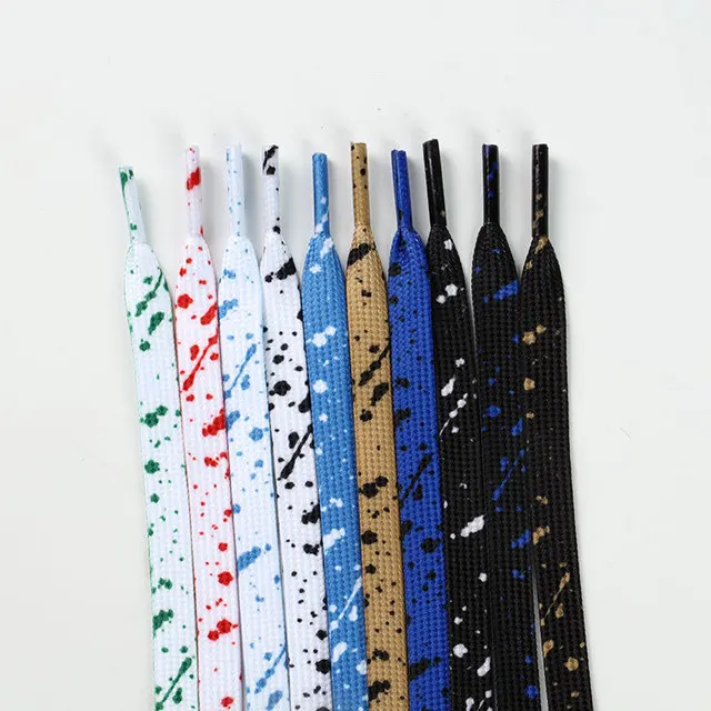 

youki AJ1 flat shoelaces Ink printed high quality shoelaces 10 colors