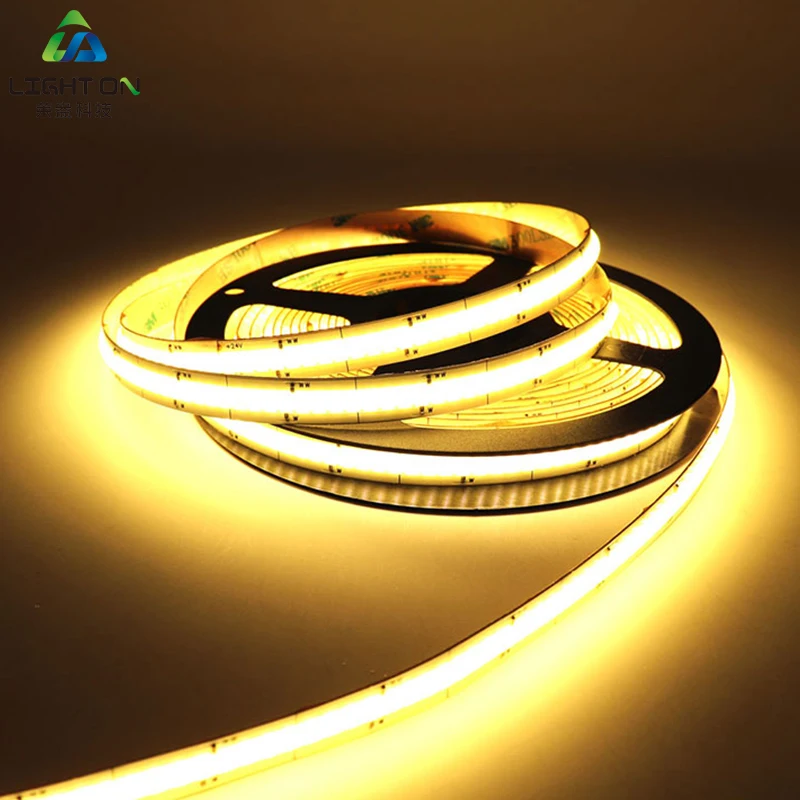 Lighton popular Led cob strip Waterproof IP20 cuttable 12/24DCV with IP 20 for decorative indoor party DIY LED strips light