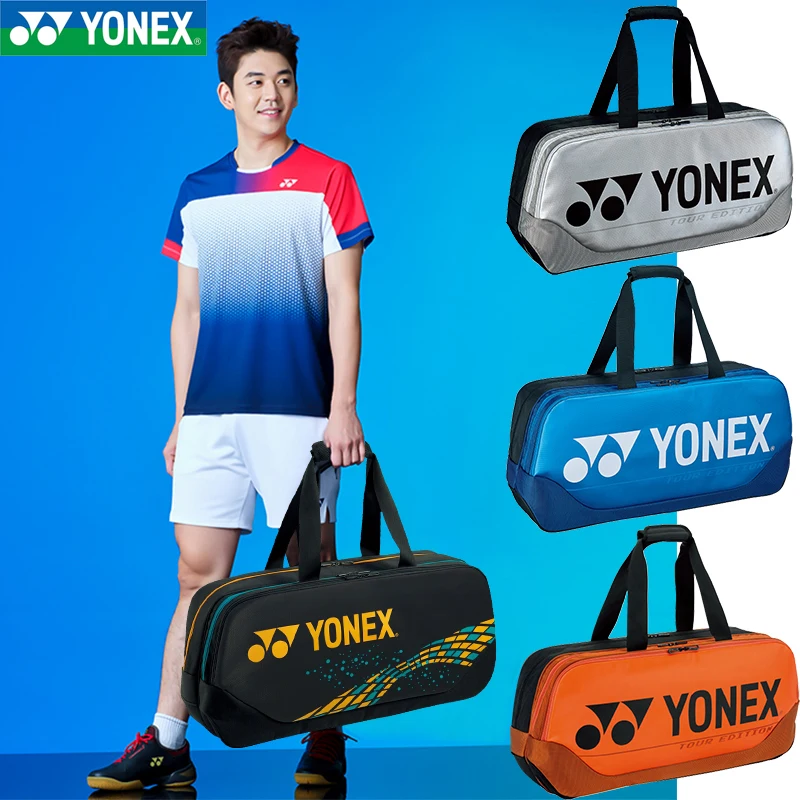 

Yonex Badminton Bag Sports bag 92031WEX, Orange/silver/navy blue/blue