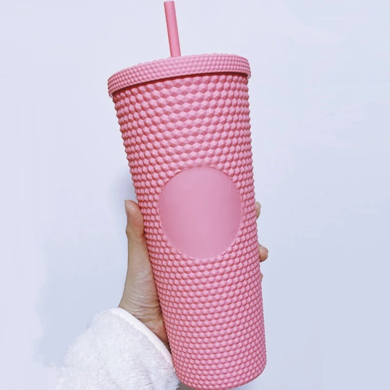 

New 2021 cups skinny studded 710ml Durian tumbler with lid straw