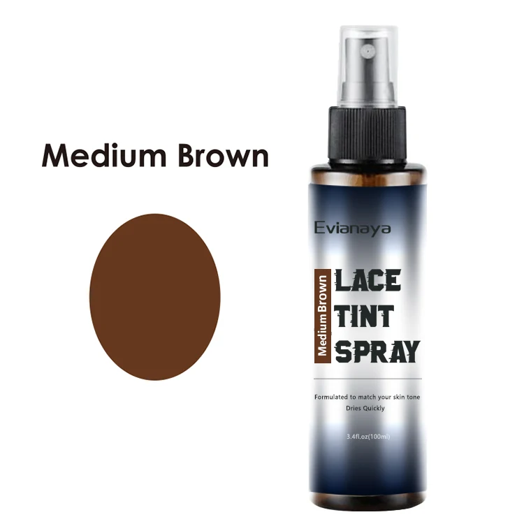 

Free sample private label professional three brown color lace tint spray for wigs, Light brown, medium brown, dark brown