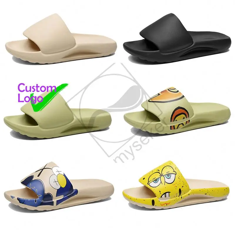 

Pools With Slides For Adults Air Cushion Sandals Slipper Raw Material To Manufacture Slippers Famous Designer Black And Grey, Customized color