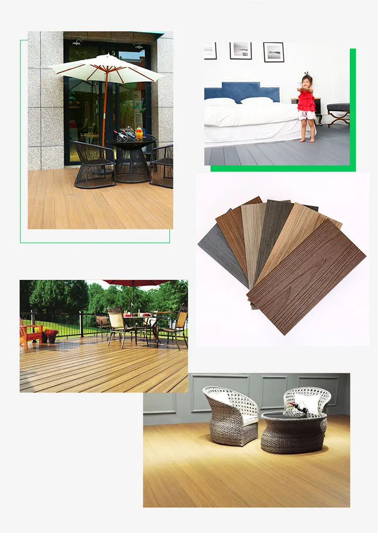 Cheap composite deck boards laminated wooden flooring waterproof wpc garden decking flooring
