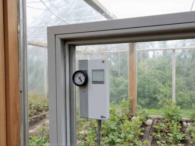 DIY temperature transmitter installed in greenhouse monitoring system
