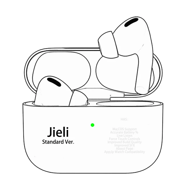 

Zeus Jieli Air 3 Gen 3 Standard Window Pop Up Valid Serial Number Earbuds TWS Air Pro 3 Airpodded Pro Case for Earbuds Headset, White