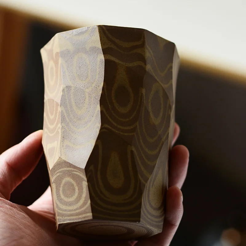 

Zogifts Pure handmade ceramic cup creative twisted tire knife cut stoneware cup hand coffee Japanese style tea cup wholesale, As the picture