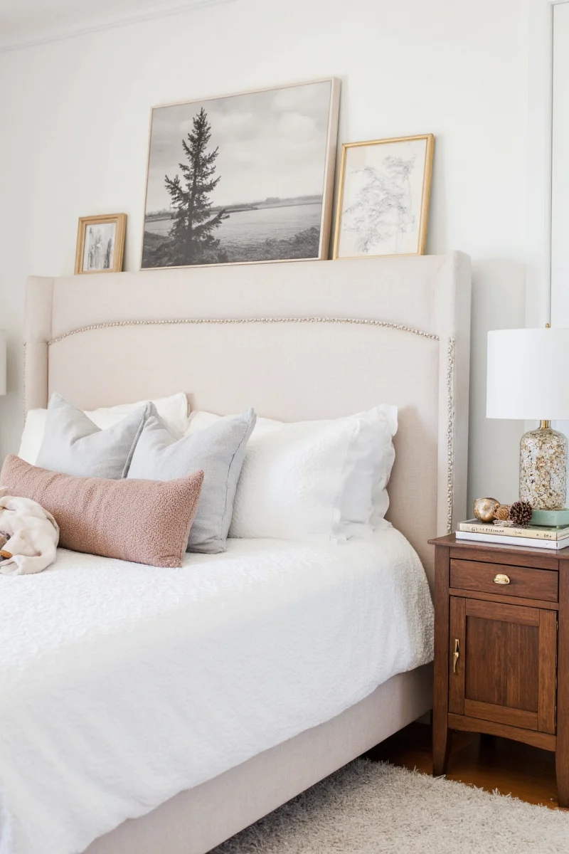 Plush rug next to a bed
