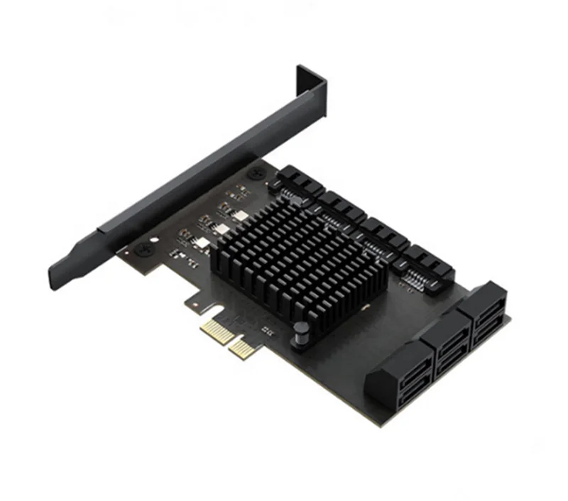 

8/10 Port SATA3 6Gbps to PCI Express Controller Card PCIe 4X SATA III Cconverter Pcie 1X SATA3.0 Expansion Adapter Board for PC, Black