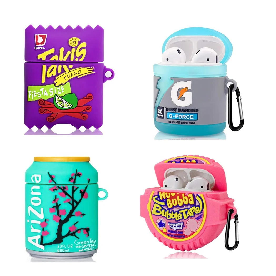 

Takis Potato Chips Candy Food Airpod Cover, Sport Water Drink 3D Cute Cartoon Fun Silicone Protective Case for Airpods 1 2