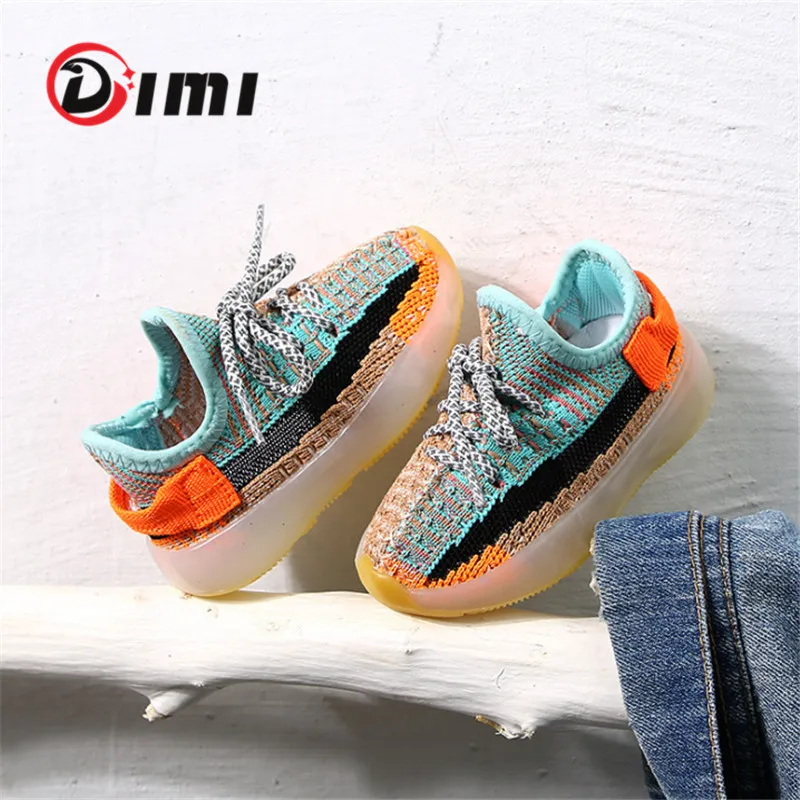 

DIMI 2021 Spring Baby Soft Toddler Shoes Breathable Knitting Infant Shoes 0-3 Year Boy Girl Darling Coconut Shoes Child Sneakers