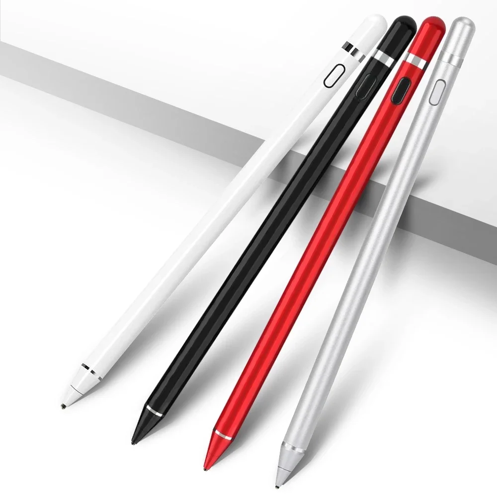 

Universal high sensitive touch screen active touch tablet stylus pen for iPhone iPad android, White black red silver