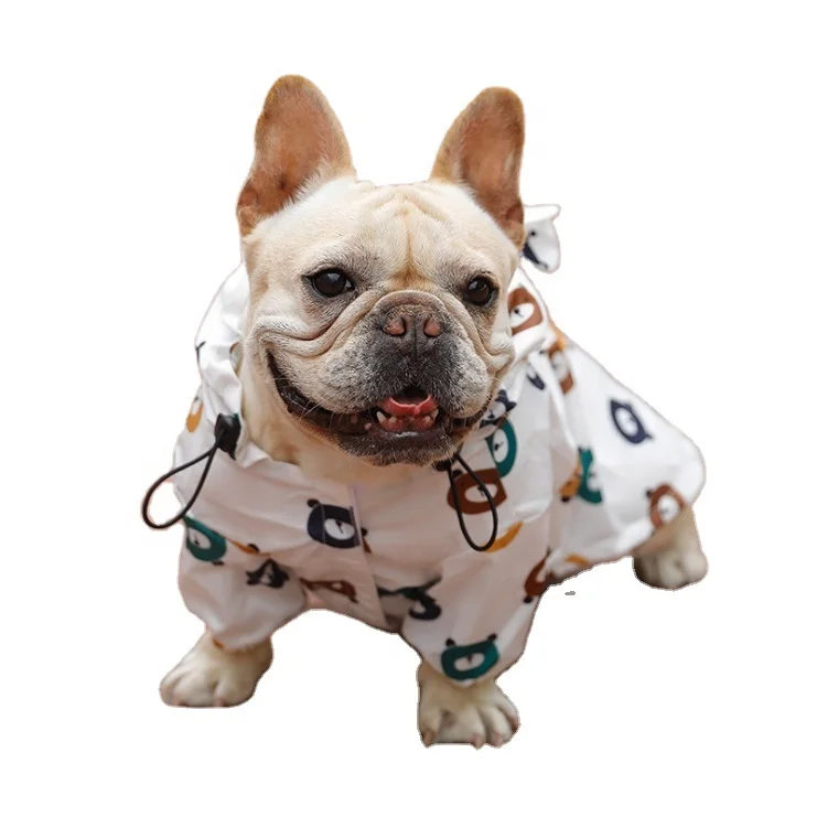 

Wholesale outdoor wear bear style lovely pet dog raincoat, White