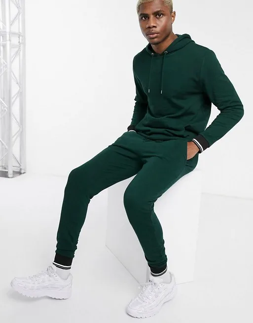 

Custom Your Label Sports Plain Tracksuit 100%Cotton Slim Fit Training Gym Tracksuits For Men