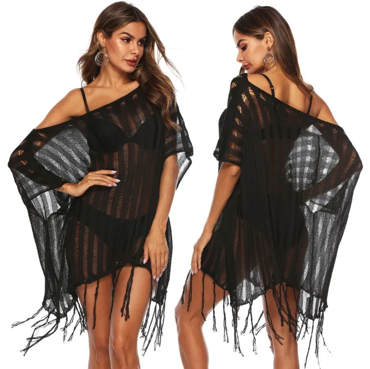 

2019 Chiffon Tunics for Beach Women Swimsuit Cover up Woman Swimwear Beach Cover up Beachwear Pareo Beach Dress Saida de Praia, Shown