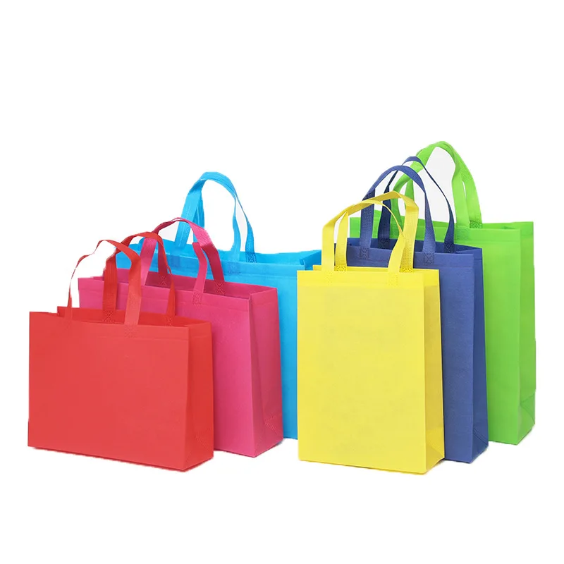 

High Quality Non-woven Bag Foldable Reusable Shopping Bag Solid Color Eco-friendly Non-woven Tote Bag, Customized color