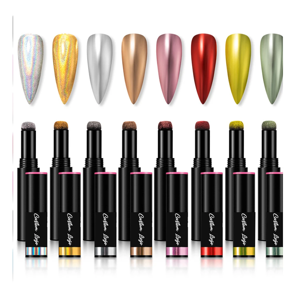 

2021 Air Cushion Magic Pen Nail Chameleon Mirror Pigment Acryli Chrome Nail Glitter Mermaid Powder Pen