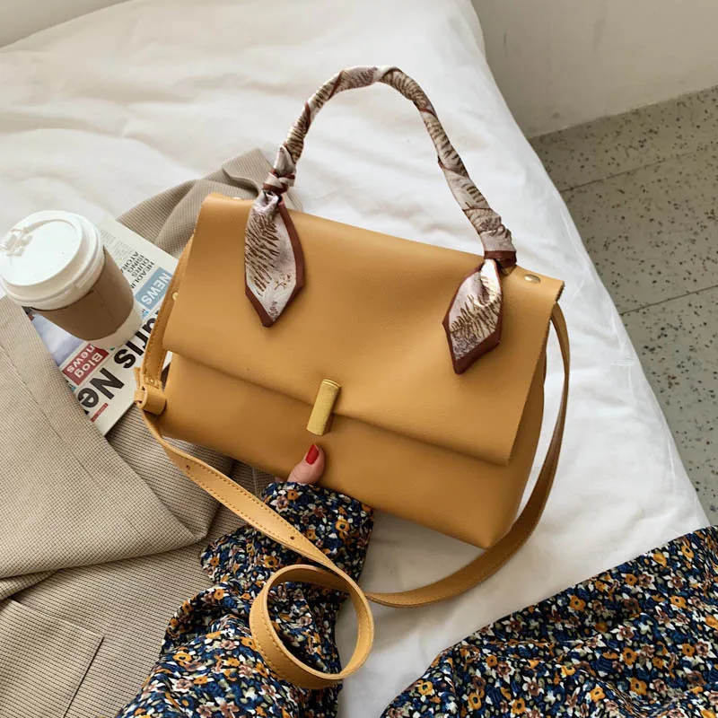 

sh12065a Classic Designer Simple Solid Color PU Leather Crossbody Bag for Women 2021 New Arrival Flap Shoulder Handbags