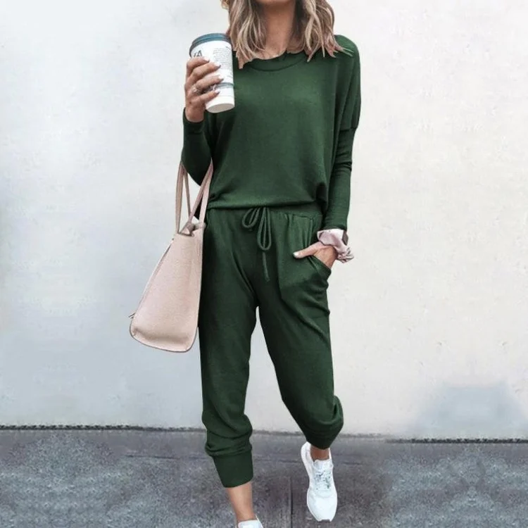 

Wholesale Fall 2021 Women Clothes 2 Piece Set Women Plus Size Sweatshirt Casual Two Piece Pants Set Women