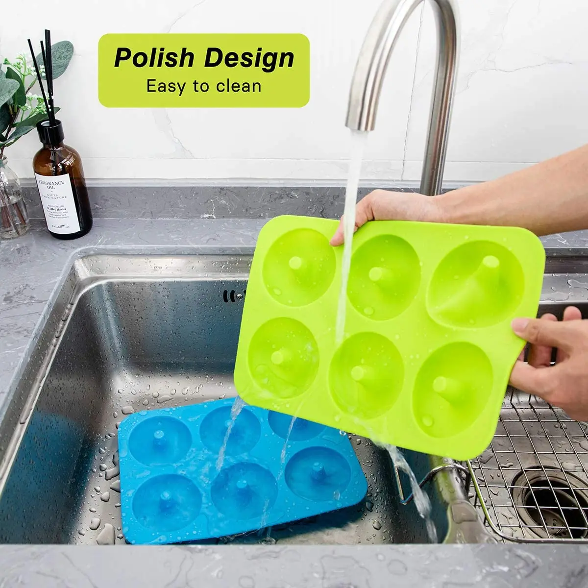 

Chocolate Pastry Cooking Tool Round Doughnuts Baking Pan Cake Silicone Donut Mold, Yellow, orange, blue etc.