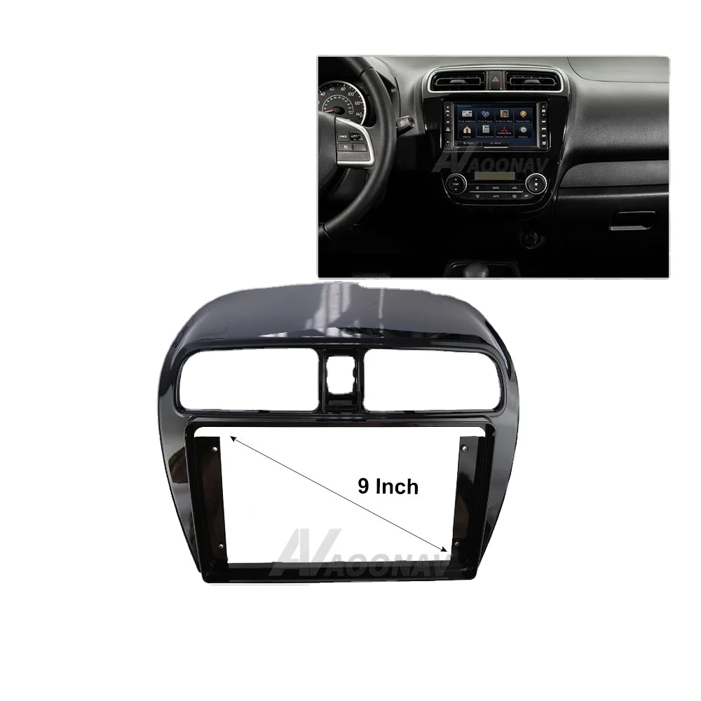 

9 inch Car Radio Fascia for Mitsubishi Mirage 2012 (black) car Special Dash Trim Kit Frame Panel Head Unit Car Refitting