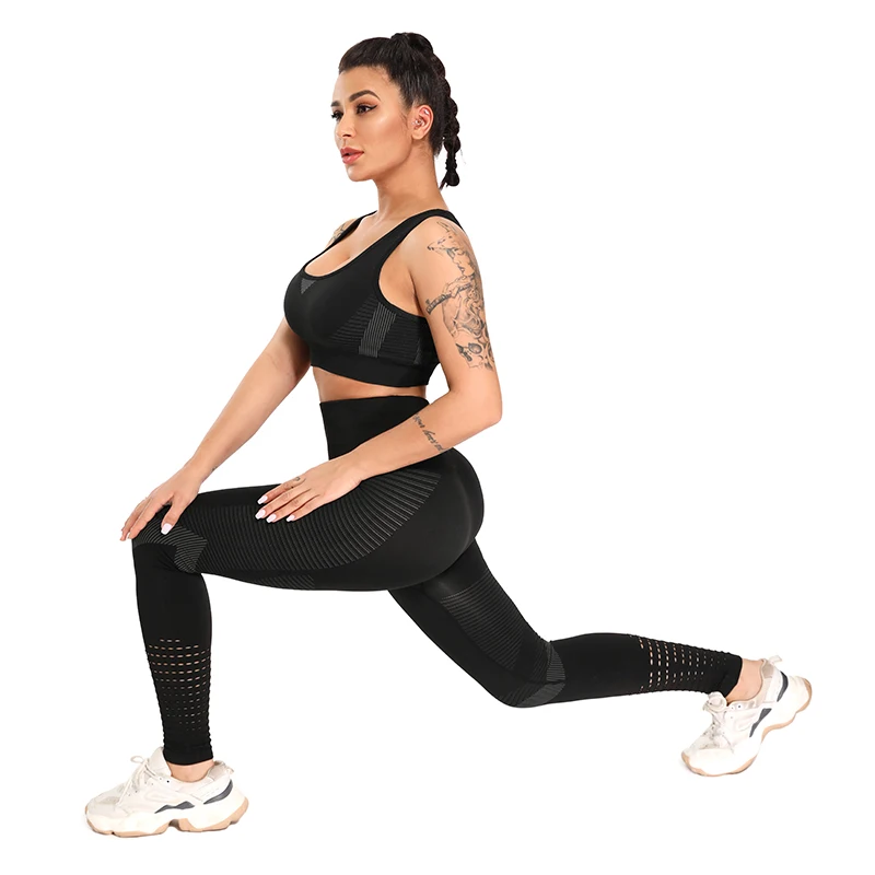 

Custom womens cotton pants and short crop top sport two piece set yoga wear