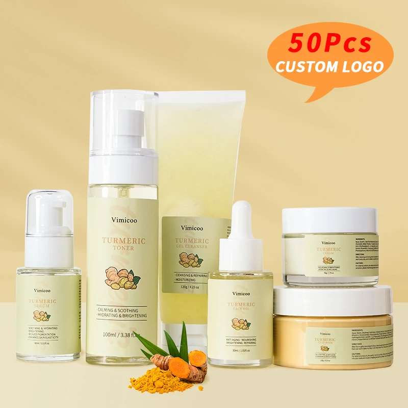 

Private Label Best Anti Acne Whitening Product Natural Vegan Herb Tumeric Skincare Organic Turmeric Face Skin Care Set